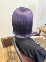 トータルビューティーサロン プリエ(prier)&nbsp;外ハネボブ/ラベンダーカラー/韓国風スタイル/ブリーチカラー