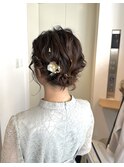 ヘアアレンジ　ボブアレンジ　お呼ばれヘア　博多