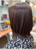 大人可愛いピンクアッシュ外ハネミディ