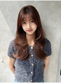 韓国/韓国風/レイヤー/外ハネ/シースルーバング/ロング/大宮
