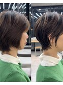 美髪カールシアーカラーピンクブラウンエアリーロングセミディ