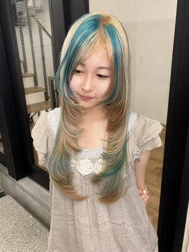 レイヤーウルフカット/デザインカラー