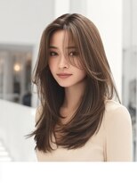 ダル 渋谷/表参道(DAL.)&nbsp;ヘーゼルベージュセンターパートカーテンバングレイヤー