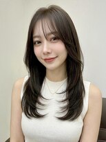 ヌフ(neuf) 小顔見せ顔周りレイヤー×艶感ダークパープル