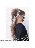 ハーフアップ風ヘアアレンジ