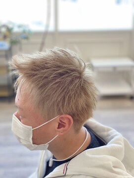 アコレ ミリュー 南草津店(ACCOLE milieu) ミルクティーベージュ×メンズショート/シルキーベージュ