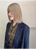 ぷつっと肩ボブ 顔周りレイヤー ハイトーン sk