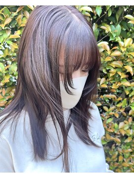 ヲタク(wotaku.) ラベンダーグレージュ顔まわりレイヤー透明感カラーくすみカラー