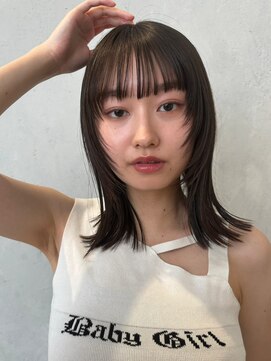 ノイ(noi) 顔周りレイヤーカットグレージュカラーくびれボブベージュカラー