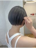 大人ショートボブブリーチなし透明感アッシュグレージュ【中居】