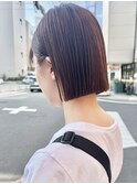 20代30代ミニボブココアブラウン小顔美肌ストレート丸み