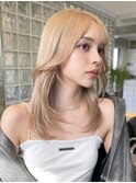 渋谷ミルクティーベージュハイトーンカラーヘーゼルベージュ30代