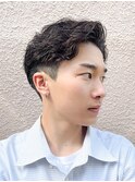 アップバングツーブロックバーバーフェードツイストメッシュ