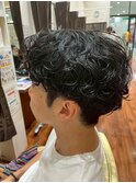 ショートレイヤーツーブロックスパイラルパーマ
