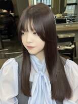 ジーナ 池袋(Zina) モカブラウン/韓国ストレート/シースルーバンク/前髪/髪質改善