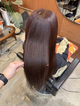 チャプター 問屋町(chapter) ブリーチなしダブルカラーワインレッド髪質改善トリートメント