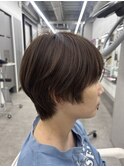 元町ショートカット白髪ぼかし白髪染めハイライト髪質改善ボブ