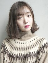 アルバム 銀座(ALBUM GINZA) 鎖骨ミディ_厚めバングローライトスリークボブ_47324