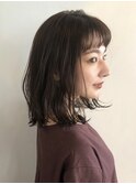 大人かわいい/フリンジウェーブ/ココアブラウン/ミディ