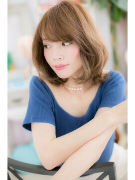 ミック ヘアアンドメイク アップ 駒込店(miq Hair&Make up) 抜け感こなれヘア◎斜めバングくせ毛風くびれミディc1