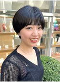 #マッシュショート#丸みショート#黒髪ショート#ショートカット