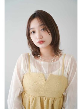 シェル 国分寺(shell) くびレイヤーエモージュ前髪モテベージュレイヤーミディ/国分寺