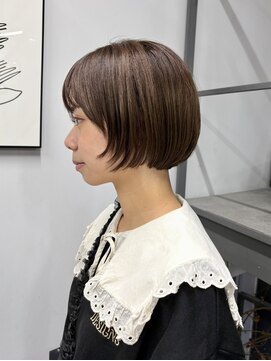 ヘアー アイス 御器所本店(HAIR ICI) 軽やか夏ショートボブ小顔アッシュベージュ透明感似合わせカット