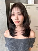 くびれヘア透明感アッシュベージュ大人ヘアフェミニンロング