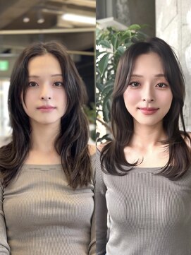 ロビー 表参道(ROBBY) ミディアムレイヤーカット/20代30代40代/顔周りカットワンカール