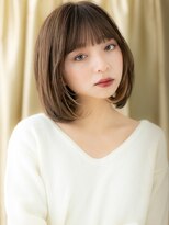 カバーヘア ブリス 北浦和(COVER HAIR bliss)&nbsp;イヤリングカラー前下がりハッシュカットボブ20代30代X北浦和