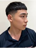 ツーブロックフェードカット刈り上げマッシュ黒髪ナチュラル