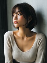 ロッソ 大橋店(Rosso) 丸みと束感の暗髪ショートボブ【大橋】