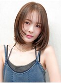 ハッシュカット×内巻きワンカール×オリーブブラウン