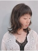 ゆるふわウェーブ×アシメショートバング