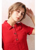 タイトショート　センターパート　耳掛けショート