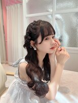 ランド 原宿表参道(LAND)&nbsp;編み込みヘアアレンジ前髪カットが可愛い