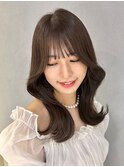 韓国ヘアレイヤーカット顔周りカットブリーチなしダブルカラーA