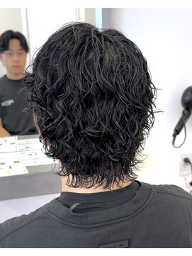 ビカム 名駅(become) 【メンズサーフカール】無造作束間ウルフメディアムパーマ名古屋