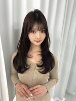 ハピネス 梅田茶屋町店(HAPPINESS) ミディアムレイヤー/韓国ヘア/髪質改善/顔まわり/ブリーチなし