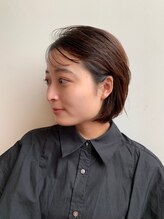 イコル(ikoru) マッシュショートボブ暗髪ブルージュ切りっぱなしボブ30代40代