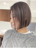 表参道ボブ白髪ぼかしハイライトショートボブカット30代40代