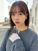 レイリー 原宿 表参道(Rayreee) ぷつっとボブ/タッセルボブ/ピンクブラウン/小顔カット/前髪