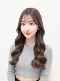 韓国風ゆる艶ウェーブ×シースルーバング[柏/柏駅/韓国/ツヤ髪]