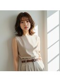 レイヤーカット、ゆるふわくびれ巻き