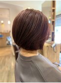 ボブ×ピンクブラウン×プレミアムオイルカラー