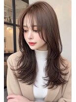 ケシキ 表参道 原宿(kesiki.)&nbsp;ミディアムレイヤー顔周りレイヤーハッシュカット韓国へア