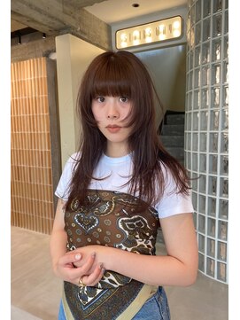 ロールアップスリーブス(ROLL UP SLEEVES) coral brown layer cut