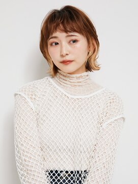 オンク 新宿(onk) 黒髪/グレーベージュ/レイヤーロング/前髪パーマ[新宿駅]