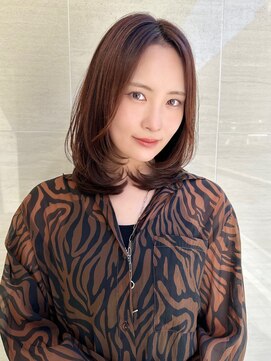 オーロ(ORO) ボブルフ ワンレン 小顔くびれヘア ネビージュ