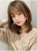 外ハネでも可愛いミディアムスタイル/美髪/髪質改善/新宿